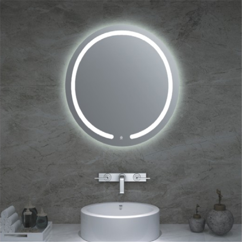 China 2021 New Design 5mm Wall Mounted Hotel Home Decoration Mirror Lighted Bathroom Mirror LED Mirror with Defogger with Touch Sensor Featured Image