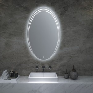 Supply OEM China Defogging Mirror Glass Hotel Use High Clear Oval LED Backlit Bathroom Mirror