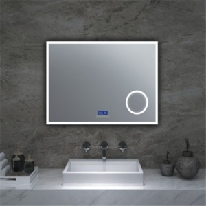 ODM Factory China Hotel Bathroom Touch Screen Anti-Fog LED Backlit Light Smart Modern Wall Mirror
