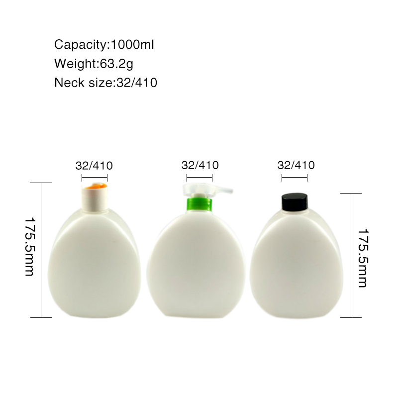 China New Product Amber Hdpe Bottles -
 1000ml HDPE white color liquid bottle manufacture – GUO YU