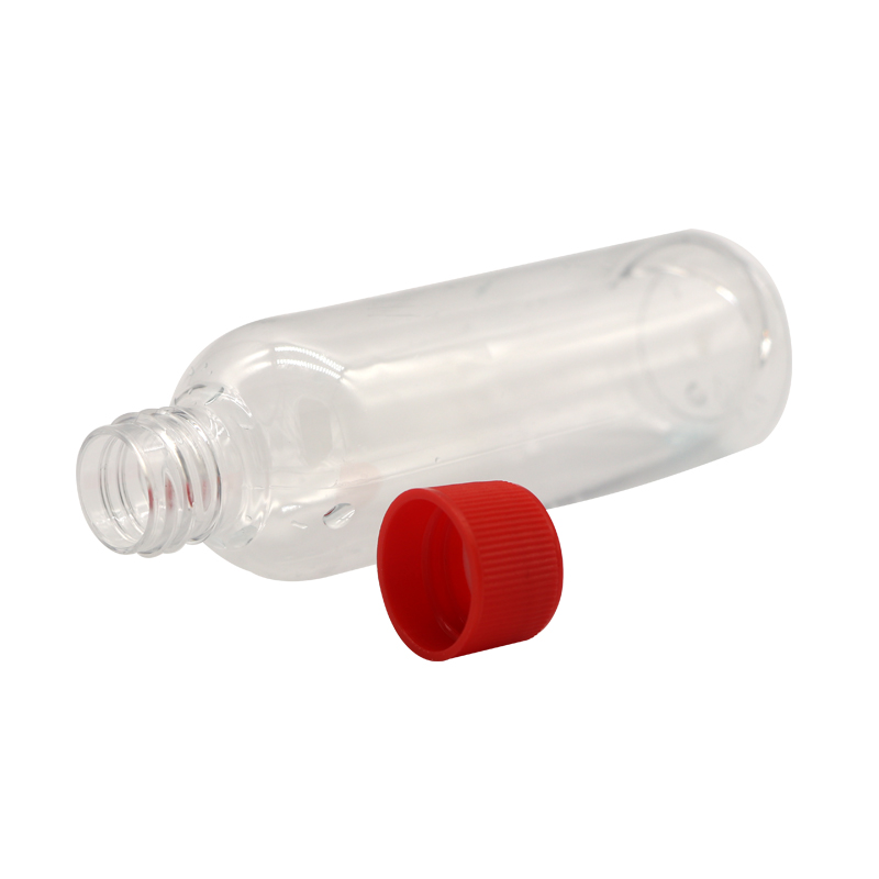 प्लास्टिक बोतल पीईटी कंटेनर 100 मिलीलीटर बोस्टन गोल आकार स्पष्ट कॉस्मेटिक नमूने बोतल