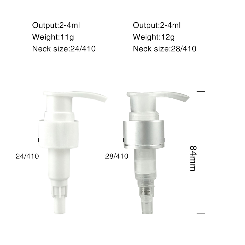 24mm 28mm Press Plastic Lotion Pump Dispenser För Hand Sanitizer flaska